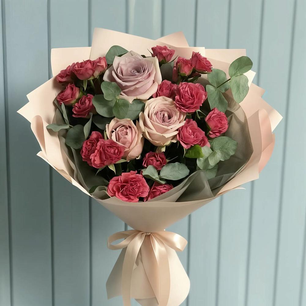 Букет цветов из: Гвоздики и Розы в Бердюжье