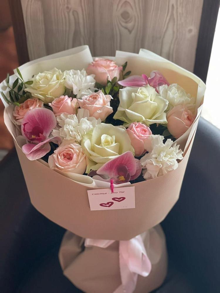 Букет цветов из: Орхидеи, Розы и Гвоздики в Бердюжье