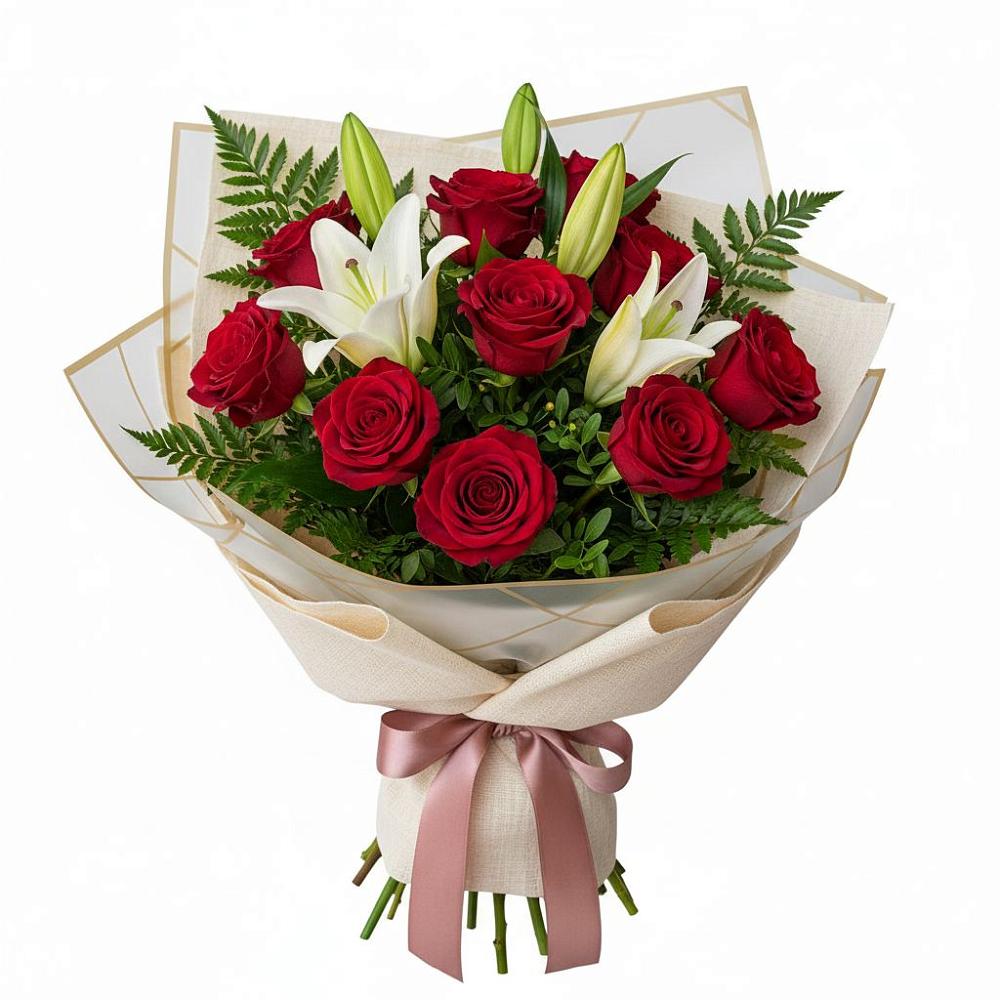 Букет цветов из: Лилии и Розы в Бердюжье