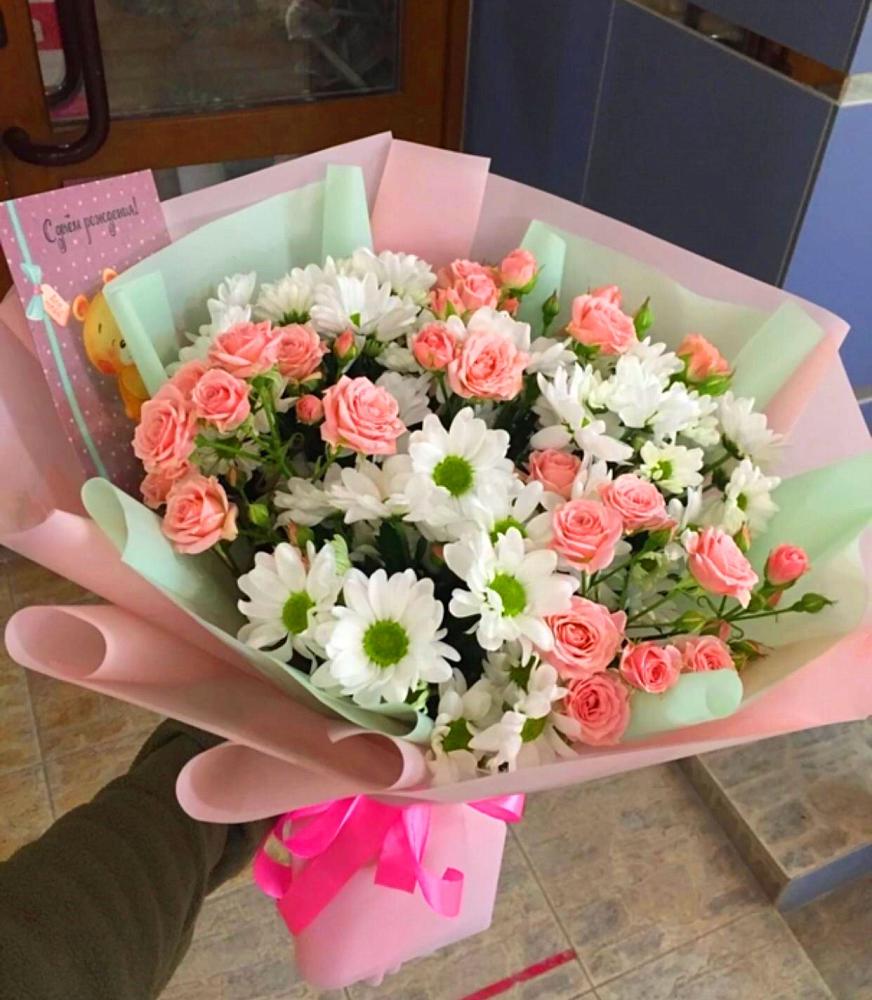 Букет цветов из: Розы и Хризантемы в Бердюжье