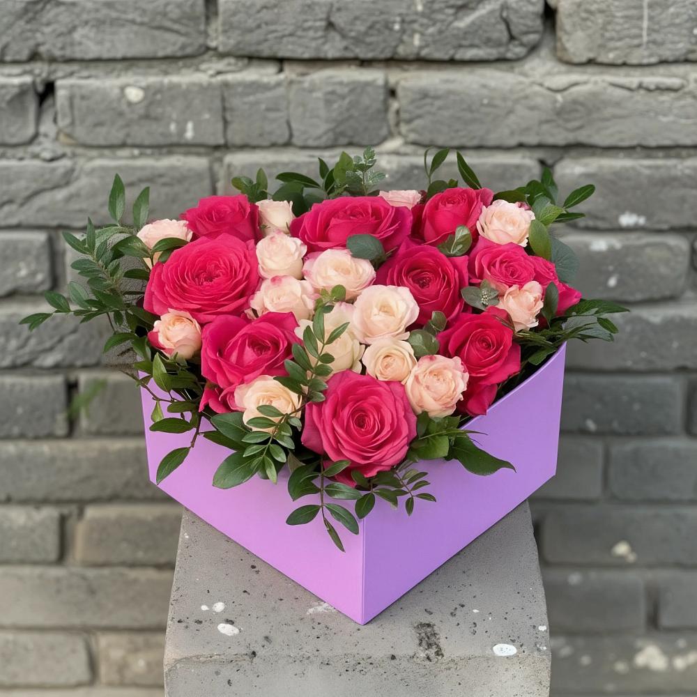 Цветочная композиция из Розы в коробке в Бердюжье