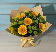 Букет цветов из:  Герберы и Хризантемы в Бердюжье