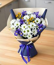 Букет цветов из:  Розы, Ирисы и Хризантемы в Бердюжье