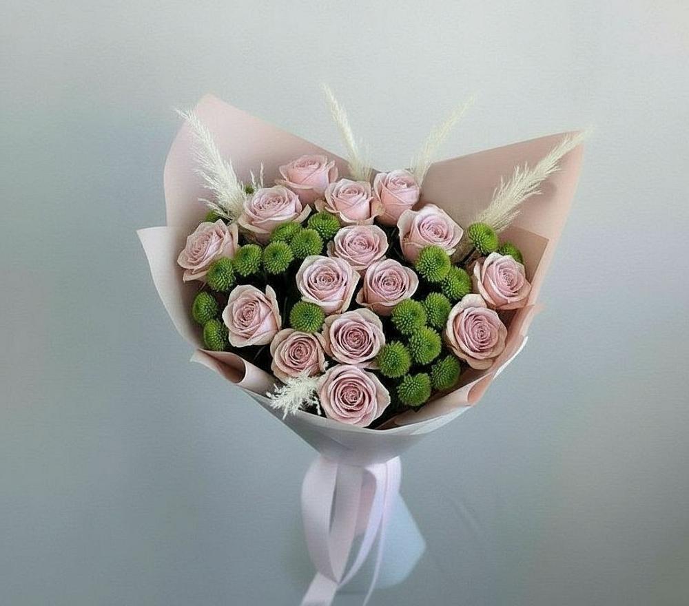 Букет цветов из: Розы и Хризантемы в Бердюжье