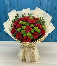 Букет цветов из:  Розы и Хризантемы в Бердюжье